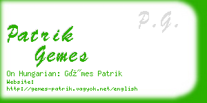 patrik gemes business card